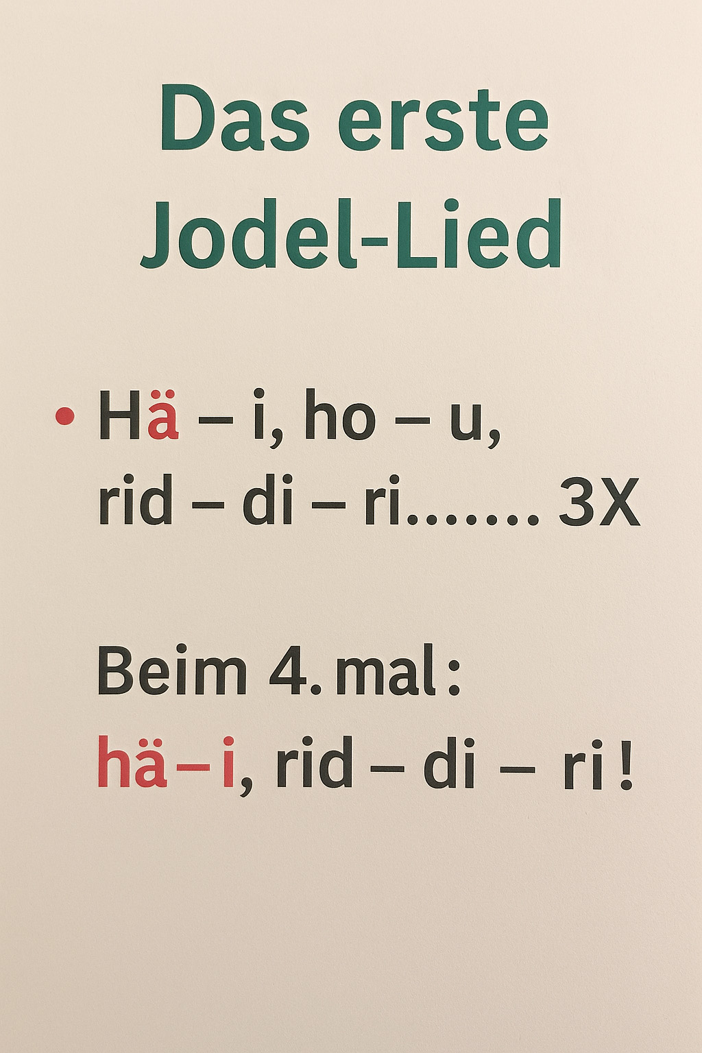 Das erste Jodel-Lied